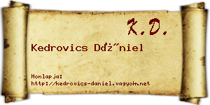 Kedrovics Dániel névjegykártya